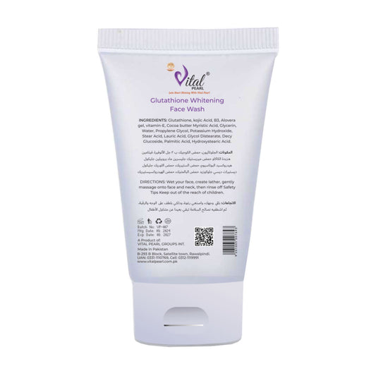 Vital Pearl Glutathione Whitening Face Wash - G Formula with AHA & Botanical Extracts