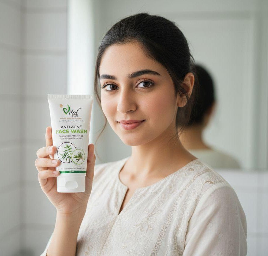 Vital Pearl Anti-Acne Face Wash - Niacinamide, Vitamin B3 & Witch Hazel