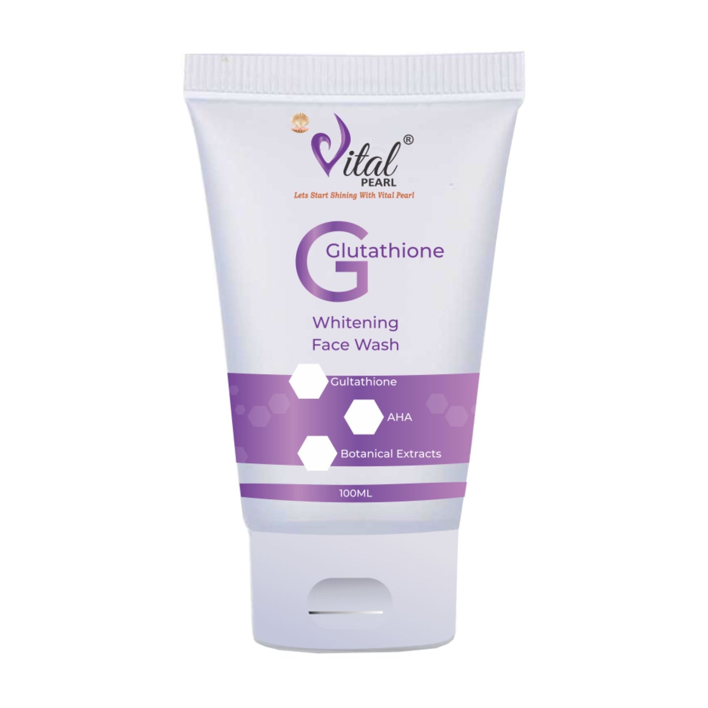 Vital Pearl Glutathione Whitening Face Wash - G Formula with AHA & Botanical Extracts