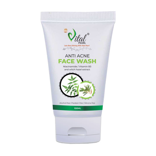 Vital Pearl Anti-Acne Face Wash - Niacinamide, Vitamin B3 & Witch Hazel