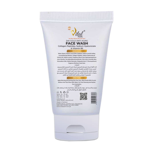 Vital Pearl 24K Gold Anti-Aging Face Wash - Collagen Peptides & Vitamin B5